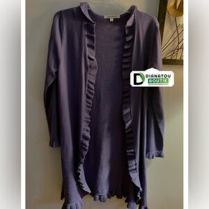 TravelSmith Open Front Sweater Purple Jacket